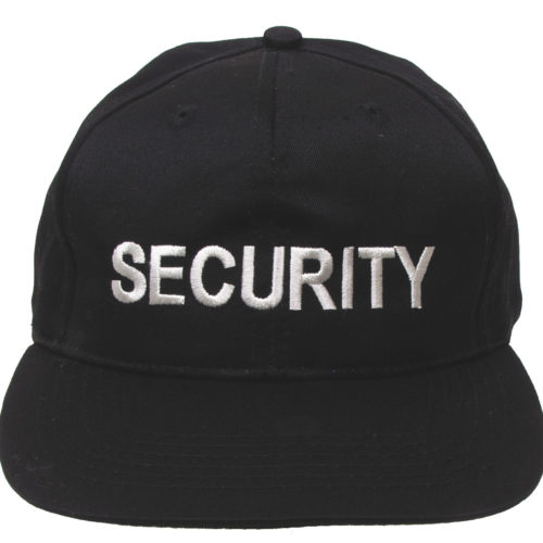 US Cap, mit Schild, schwarz, bestickt, "SECURITY"